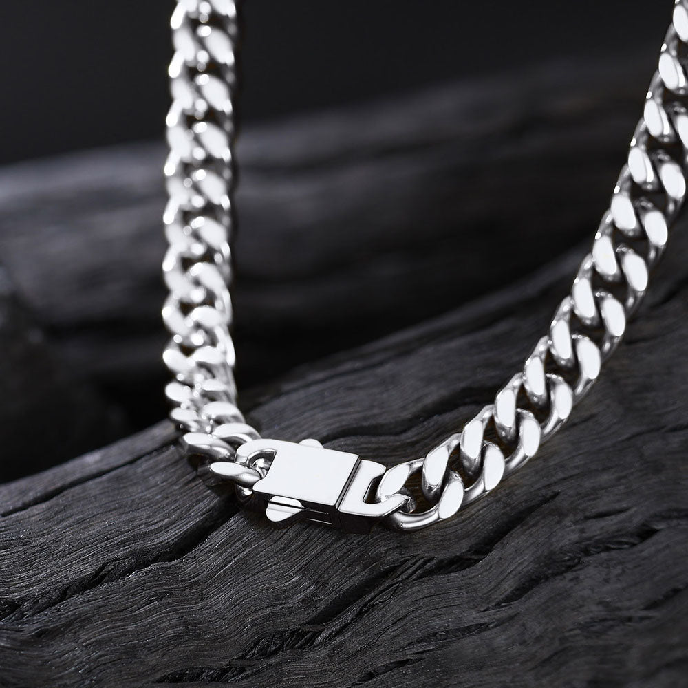 5mm Miami Cuban link 2 chain set with secure lobster clasp detail