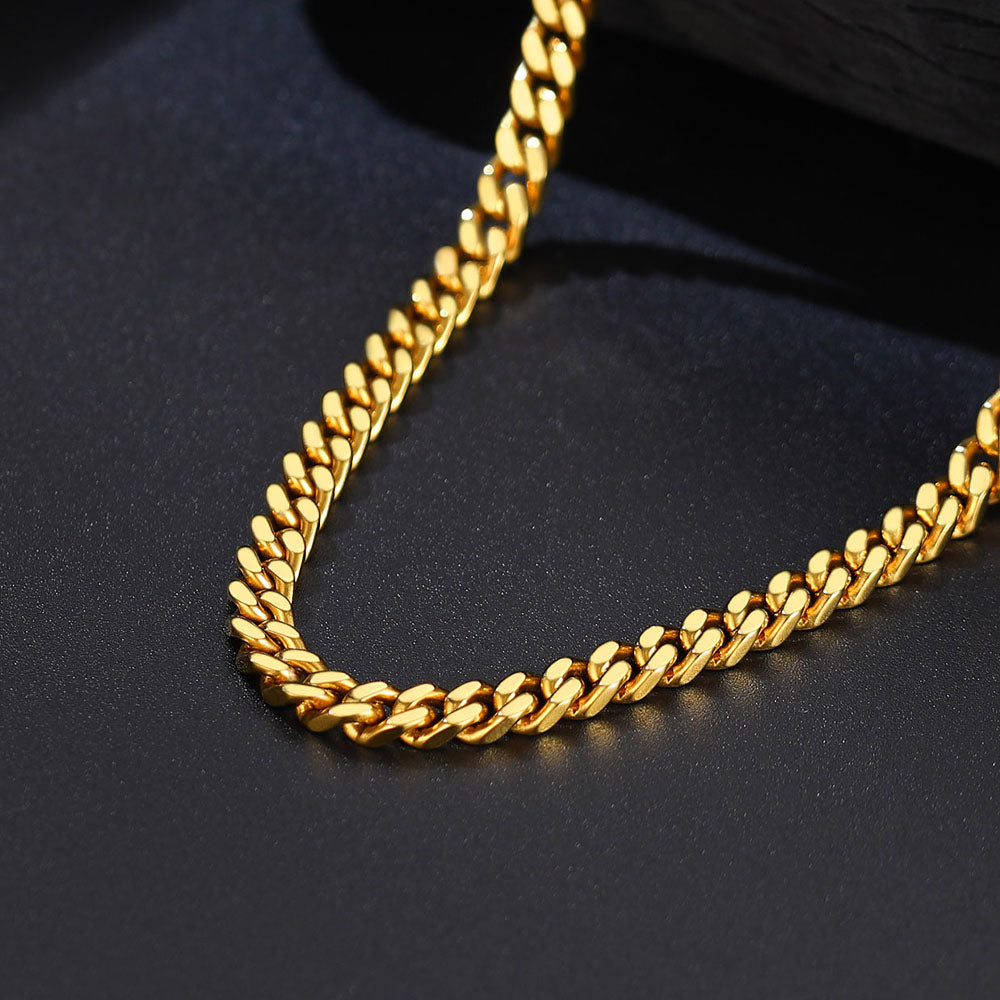 5mm Miami Cuban link 2 chain necklace set for men