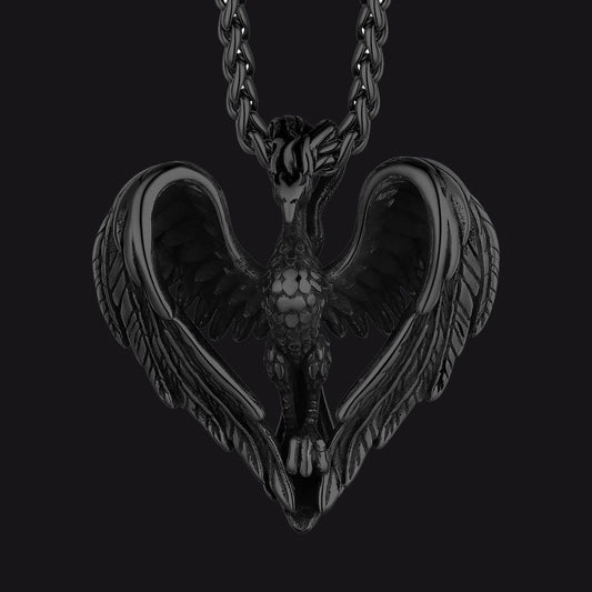 Vintage Viking  Stainless Steel Phoenix Pendant Necklace for Men FaithHeart Jewelryimg