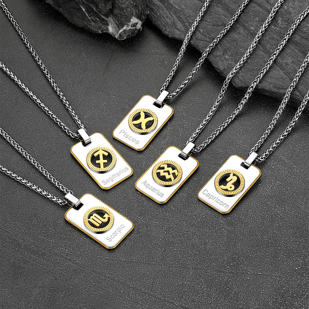 Faithheart 12 Constellation Horoscope Custom Necklace for Men Women