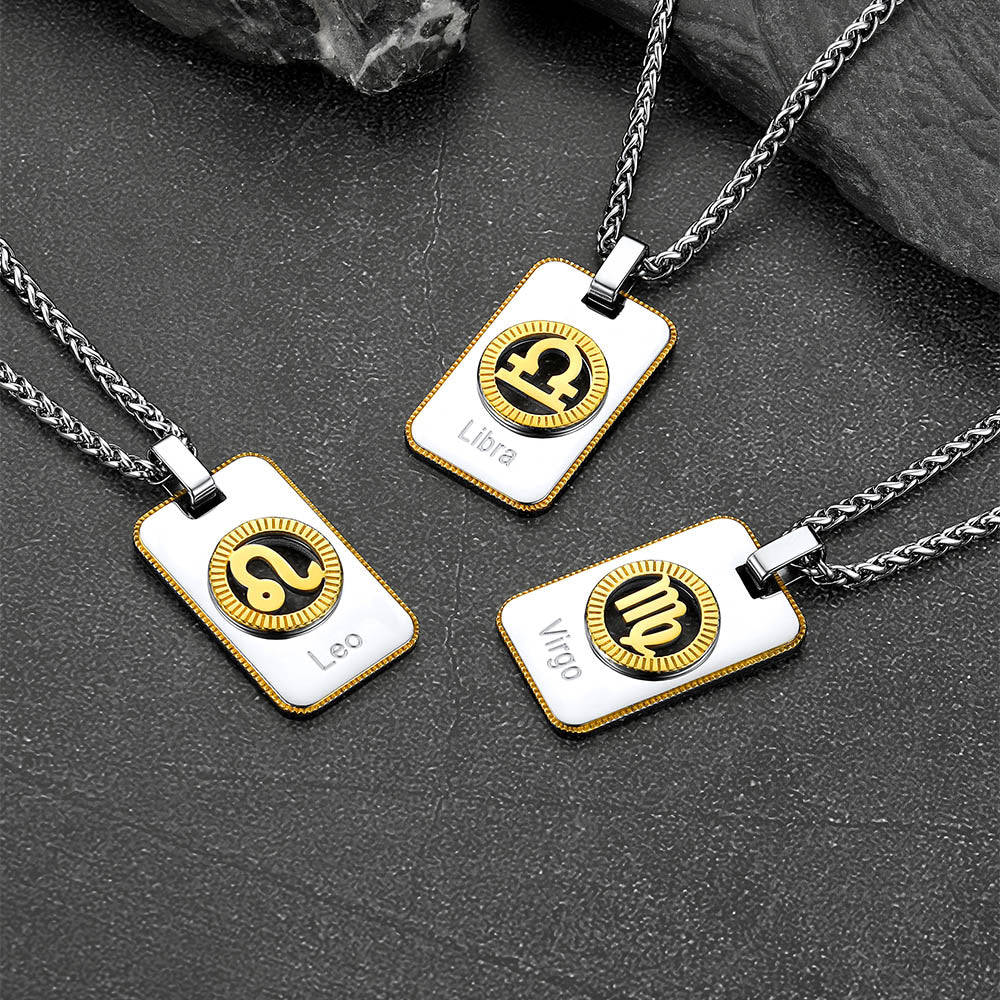 Faithheart 12 Constellation Horoscope Custom Necklace for Men Women
