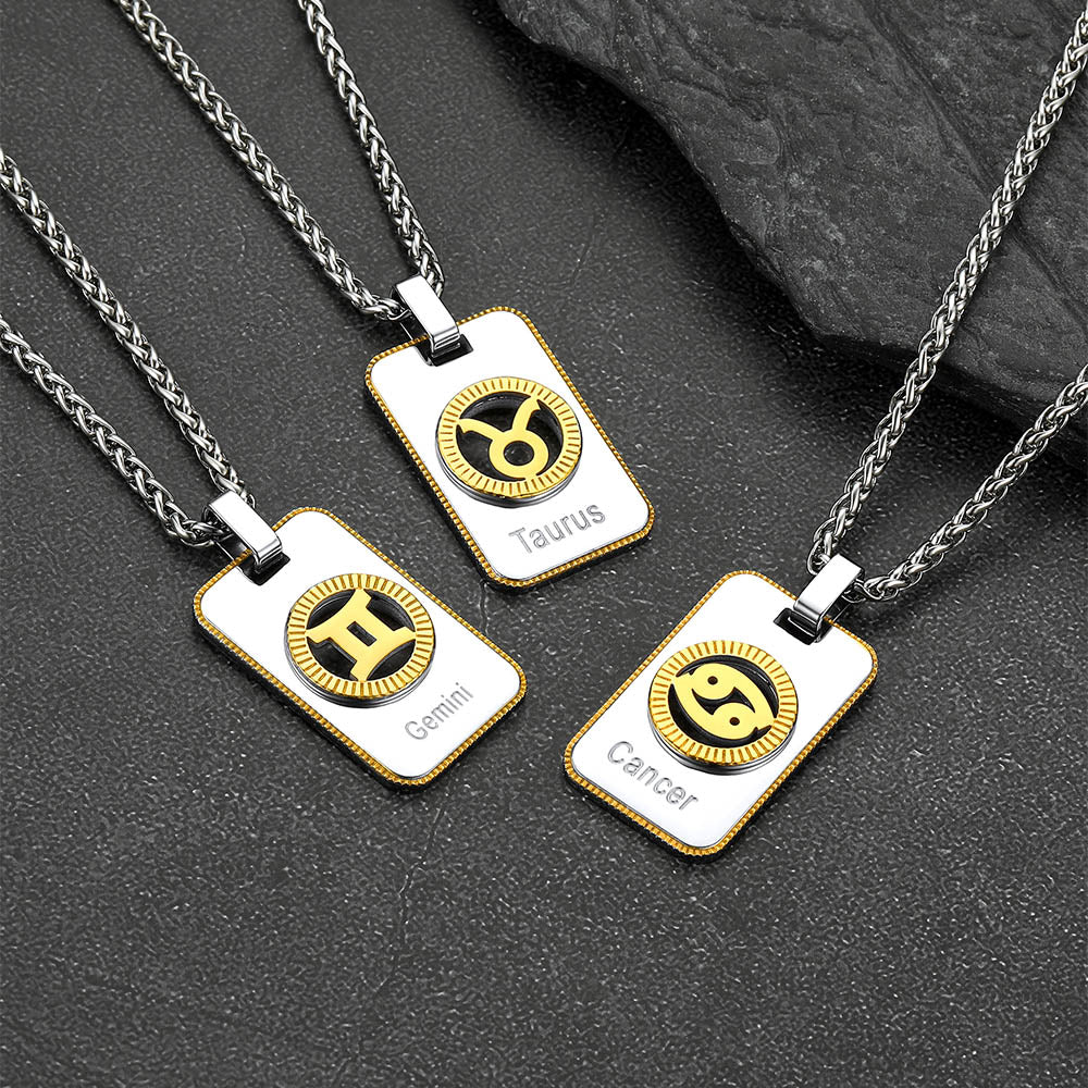 Faithheart 12 Constellation Horoscope Custom Necklace for Men Women
