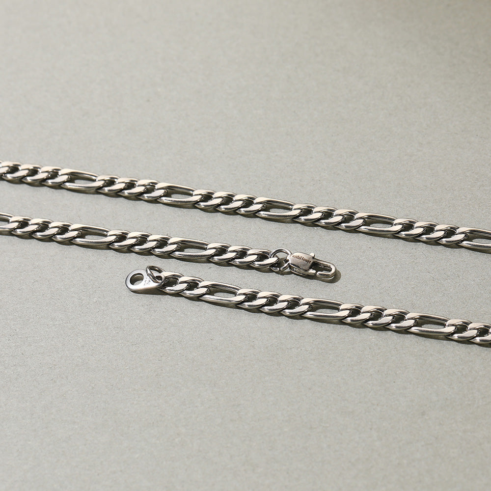 FaithHeart Figaro Twisted Rope Chain Stainless Steel Necklace FaithHeart
