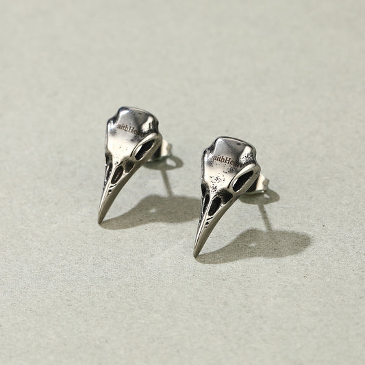 FaithHeart Raven Skull Earrings Viking Stud Earrings For Men FaithHeartimg