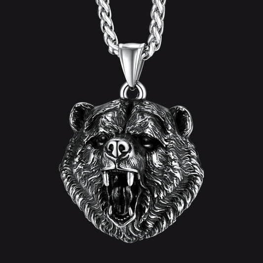 Bear Paw Pendant Necklace Nordic Scandinavian Necklace FaithHeart Jewelryimg