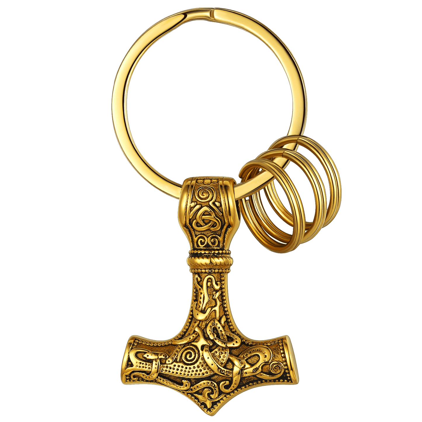FaithHeart Norse Viking Thor Hammer Mjolnir Stainless Steel Keychain FaithHeart Jewelry