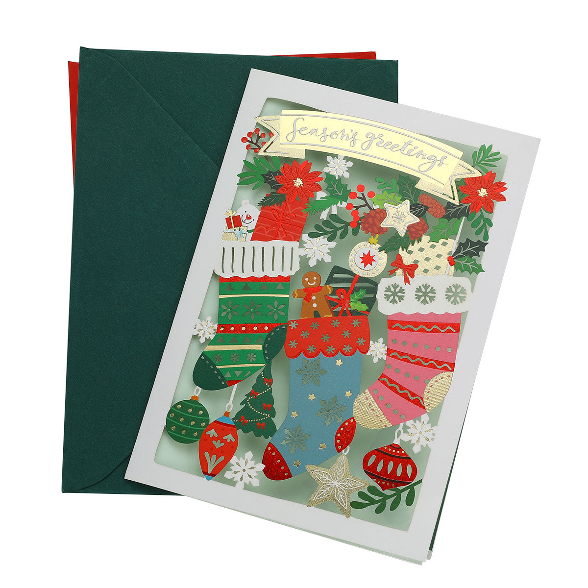 Free Mystery Gift Xmas Card-Christmas Stocking