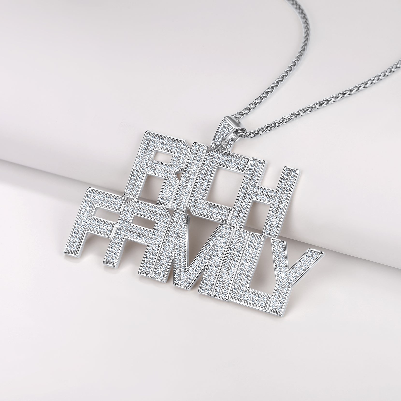 Gold hip hop custom initial necklace with iced sparkle