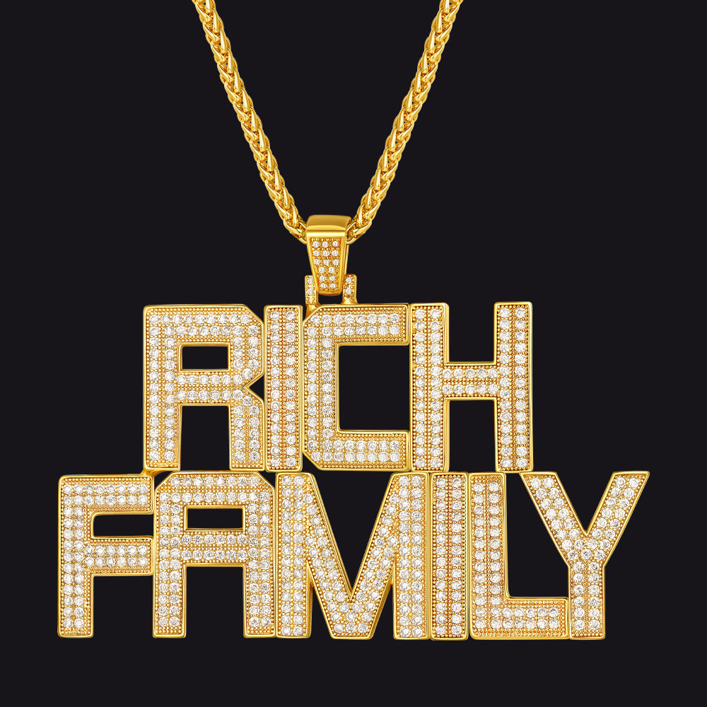 Custom hip hop CZ initial pendant necklace for men in gold