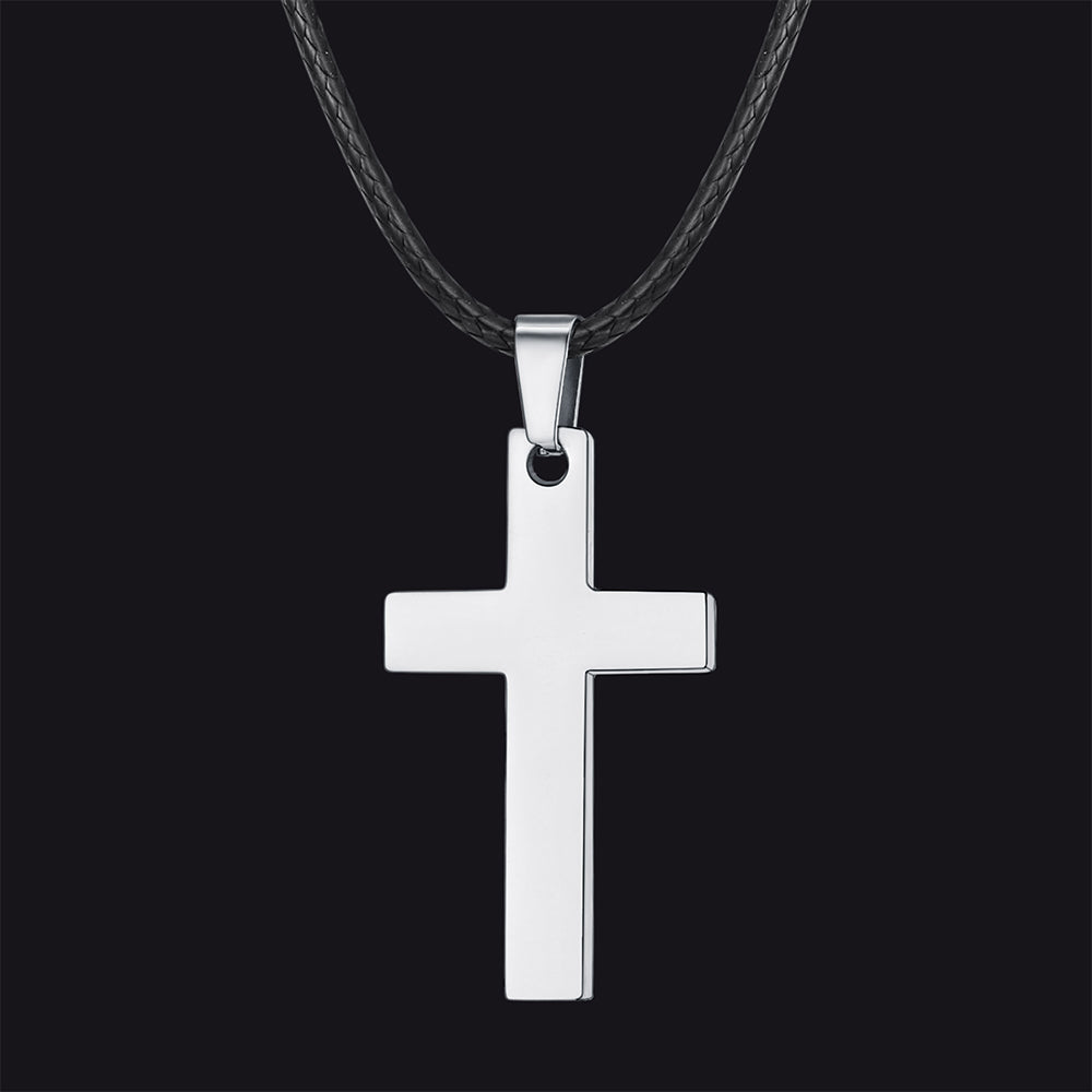 Engravable Cross Necklace Pendants for Men Women