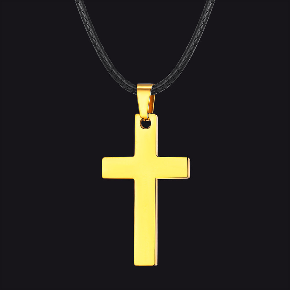 Engravable Cross Necklace Pendants for Men Women