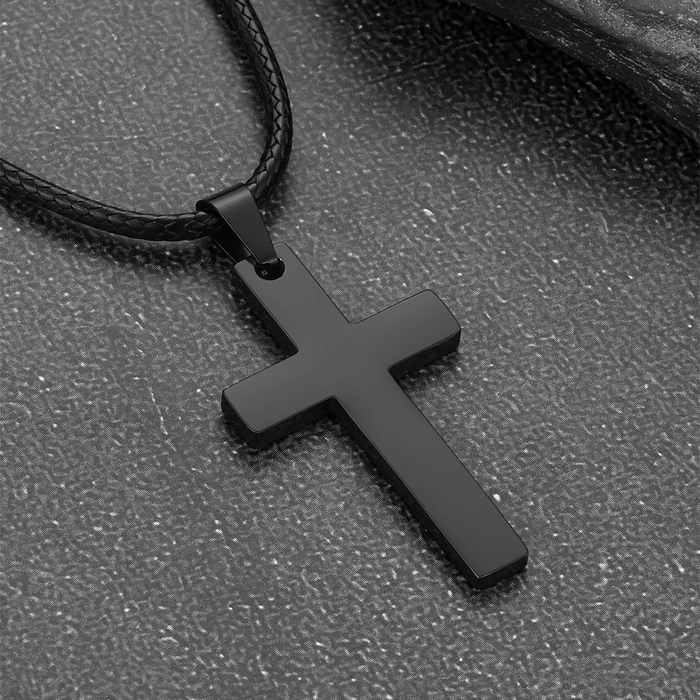 Engravable Cross Necklace Pendants for Men Women