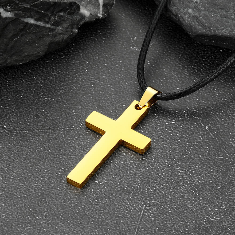 Engravable Cross Necklace Pendants for Men Women