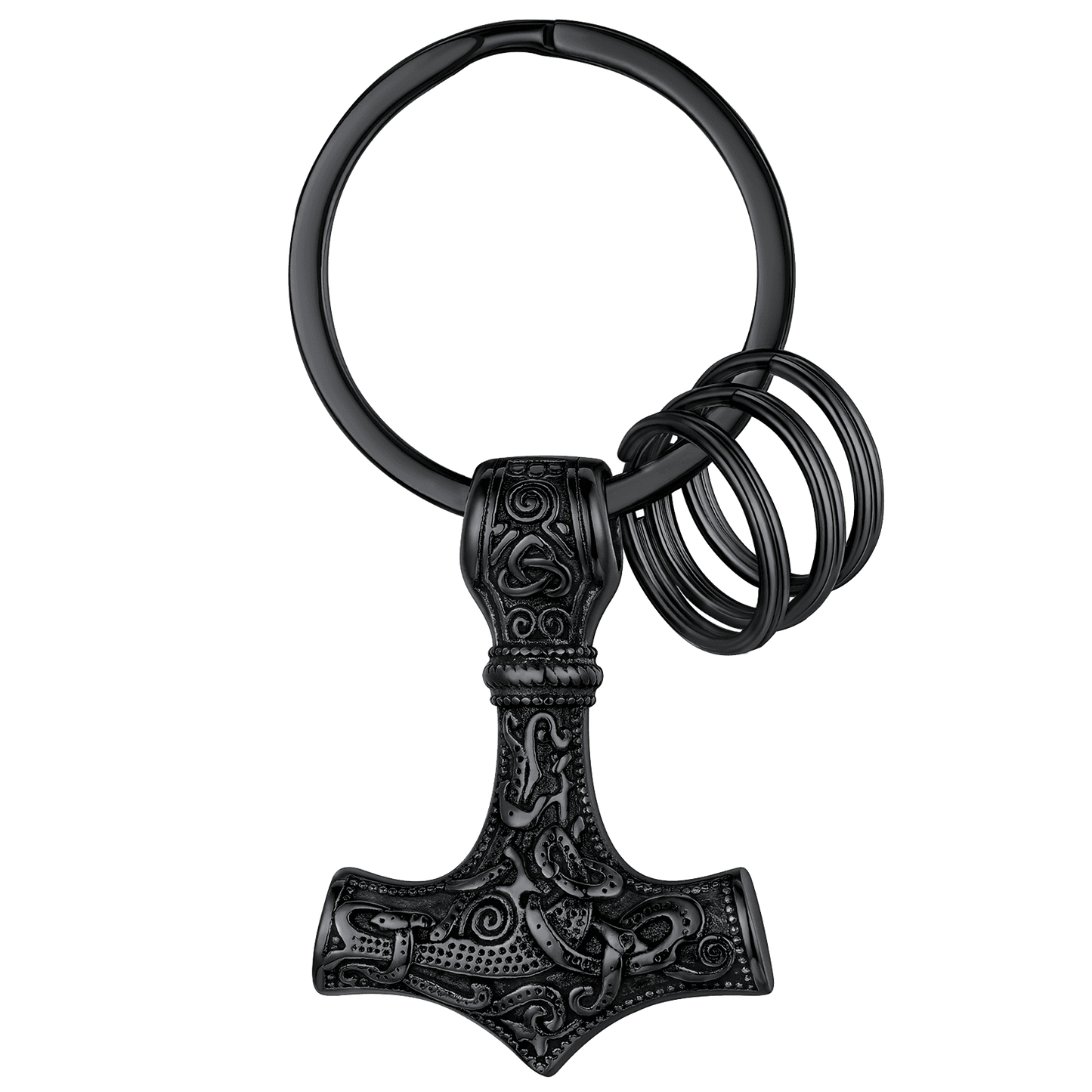 FaithHeart Norse Viking Thor Hammer Mjolnir Stainless Steel Keychain FaithHeart Jewelry