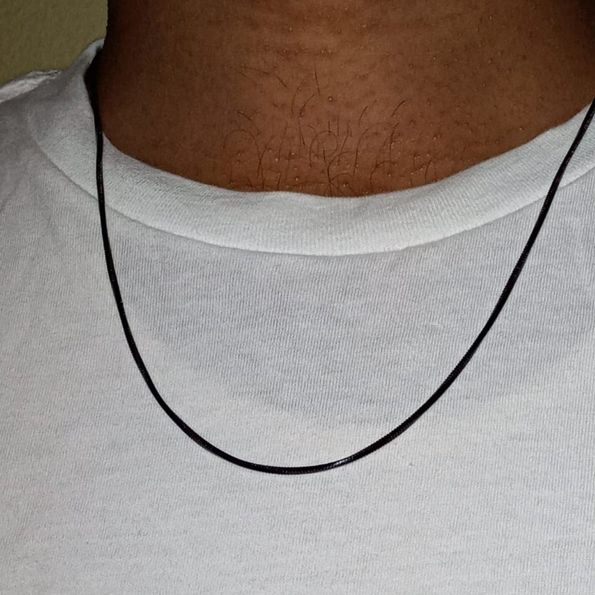 2mm Black Thin Snake Chain for Men