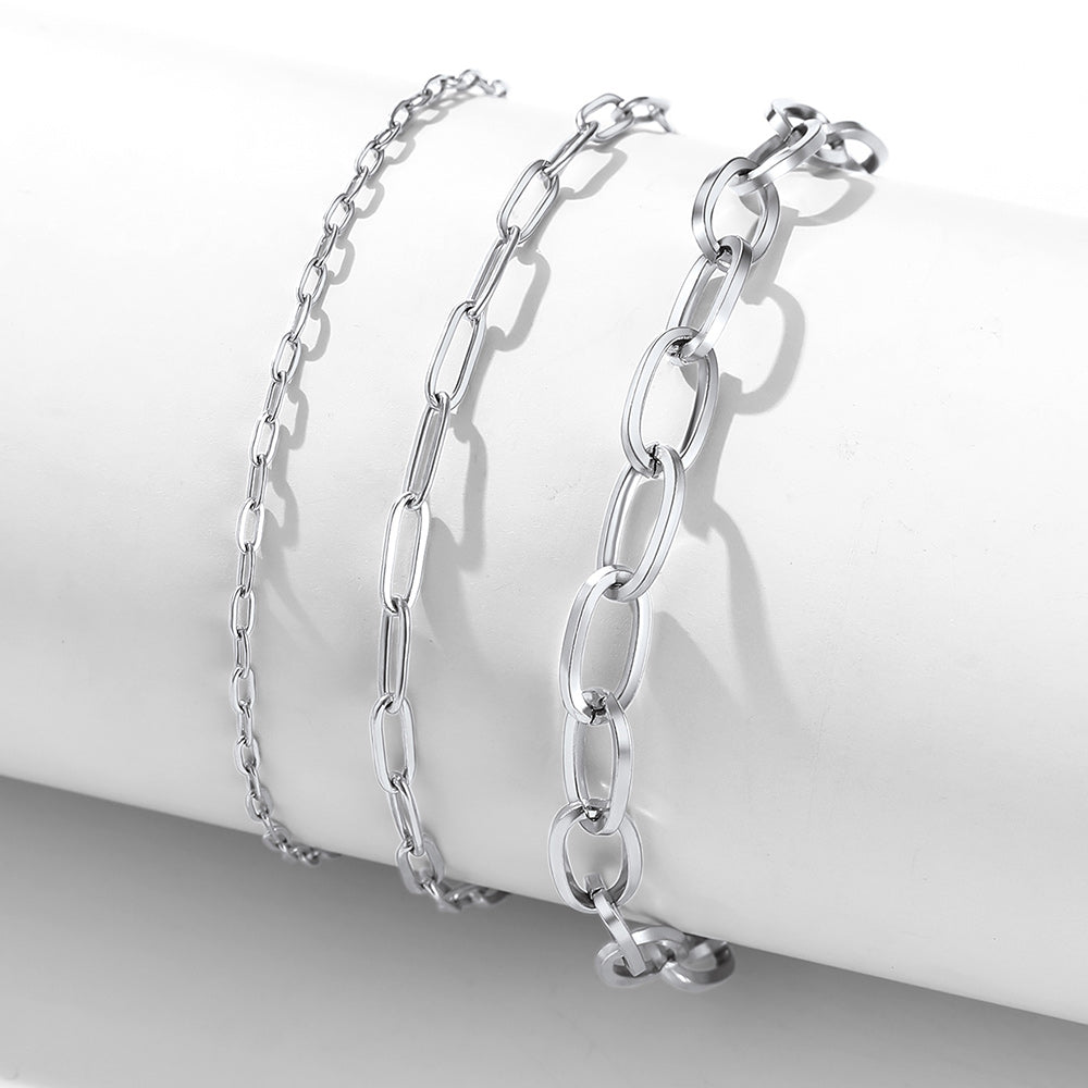 minimalist paperclip anklet- 2mm, 3mm, and 6mm widths