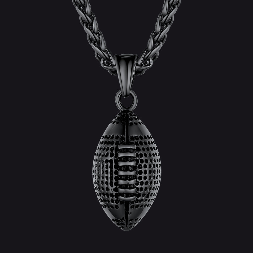 3D American Football Pendant Necklace for Men Women