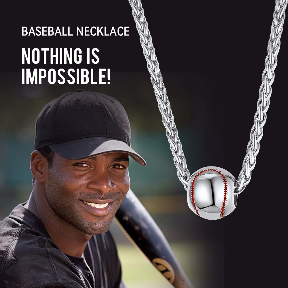 3D Baseball Pendant Sport Necklace