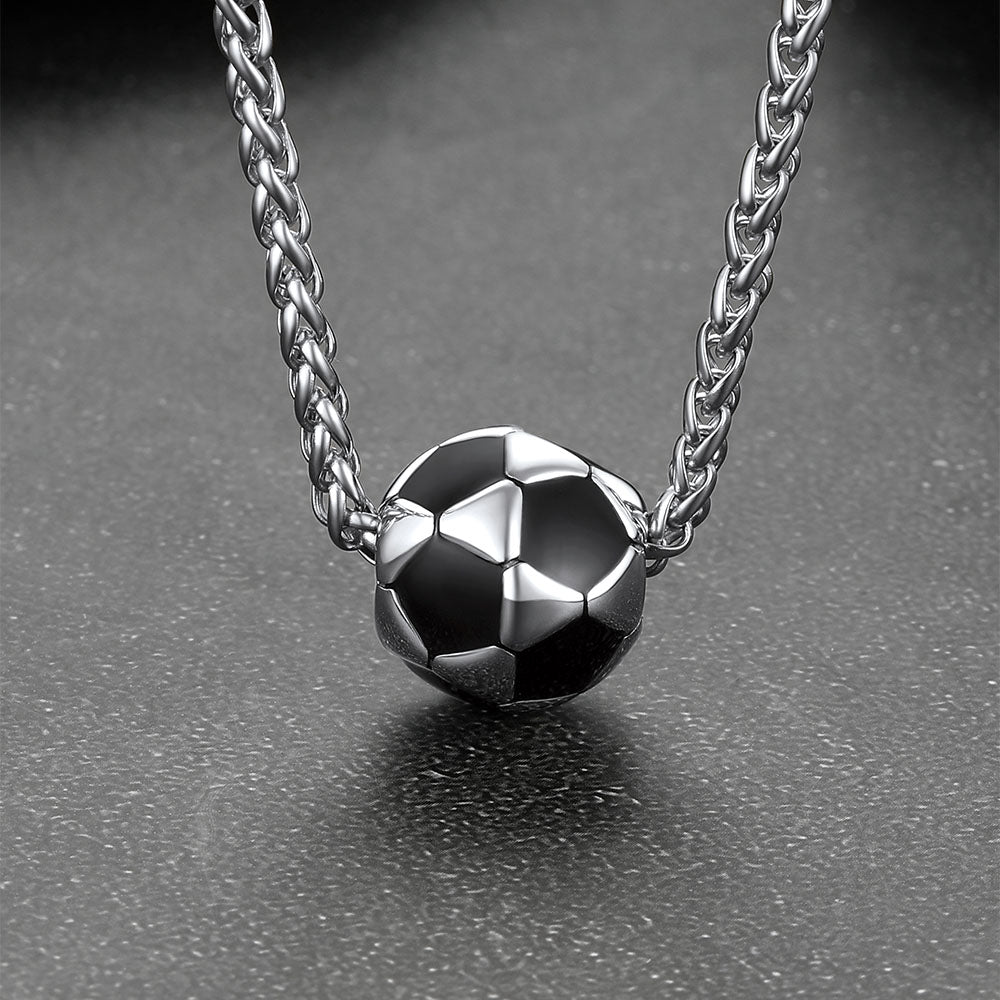 FaithHeart Unisex Trendy 3D Soccer Pendant Sport Necklace FaithHeart
