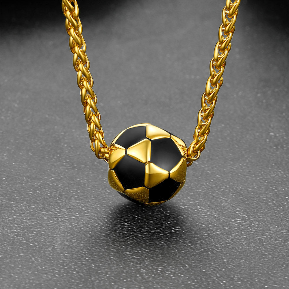FaithHeart Unisex Trendy 3D Soccer Pendant Sport Necklace FaithHeart