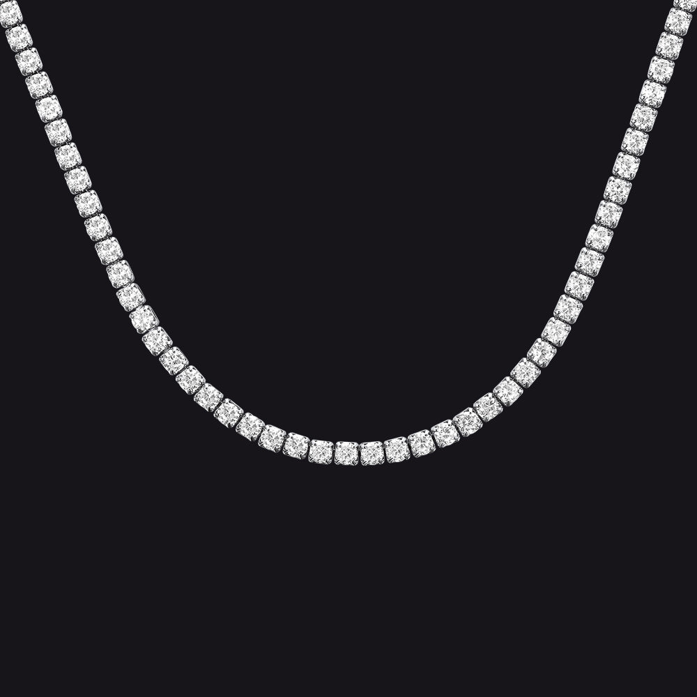 3MM Steel Cubic Zirconia Bling Necklace Unisex