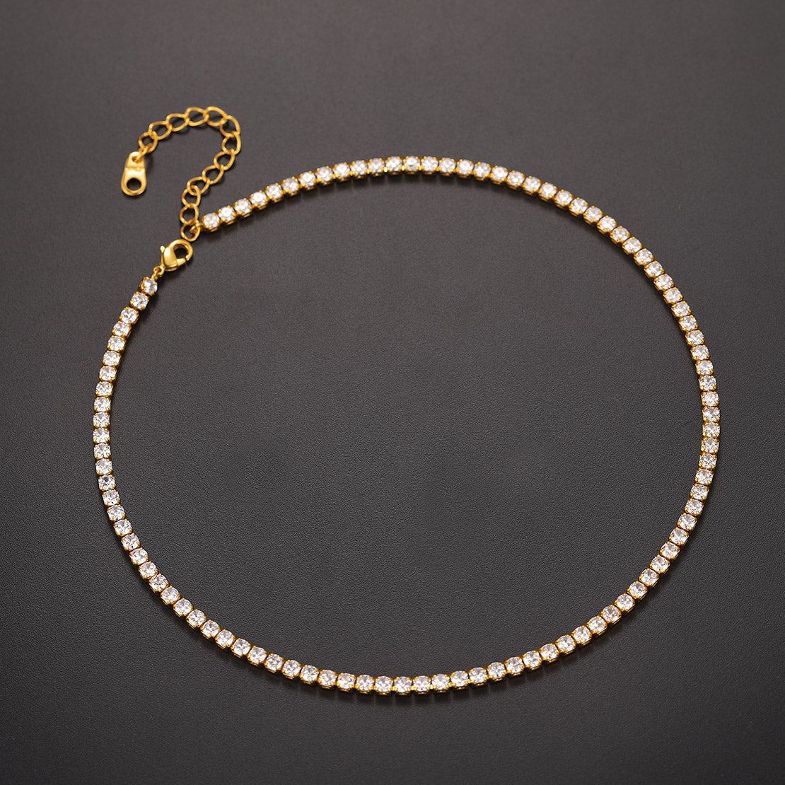 Gold Bling CZ Chain Necklace