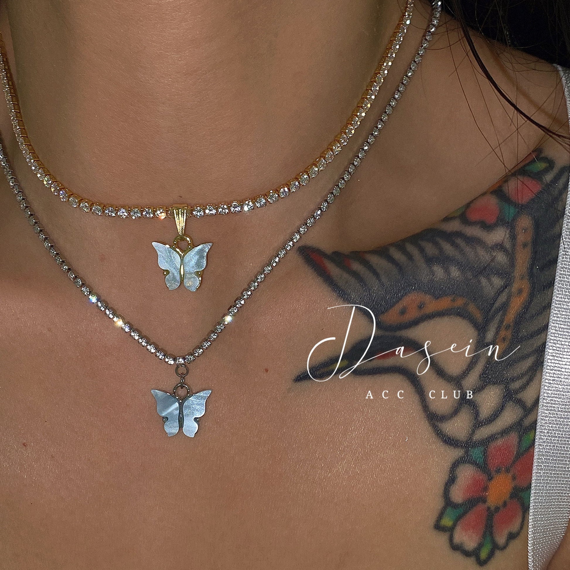 Woman Styling Steel CZ Chain Layered Look