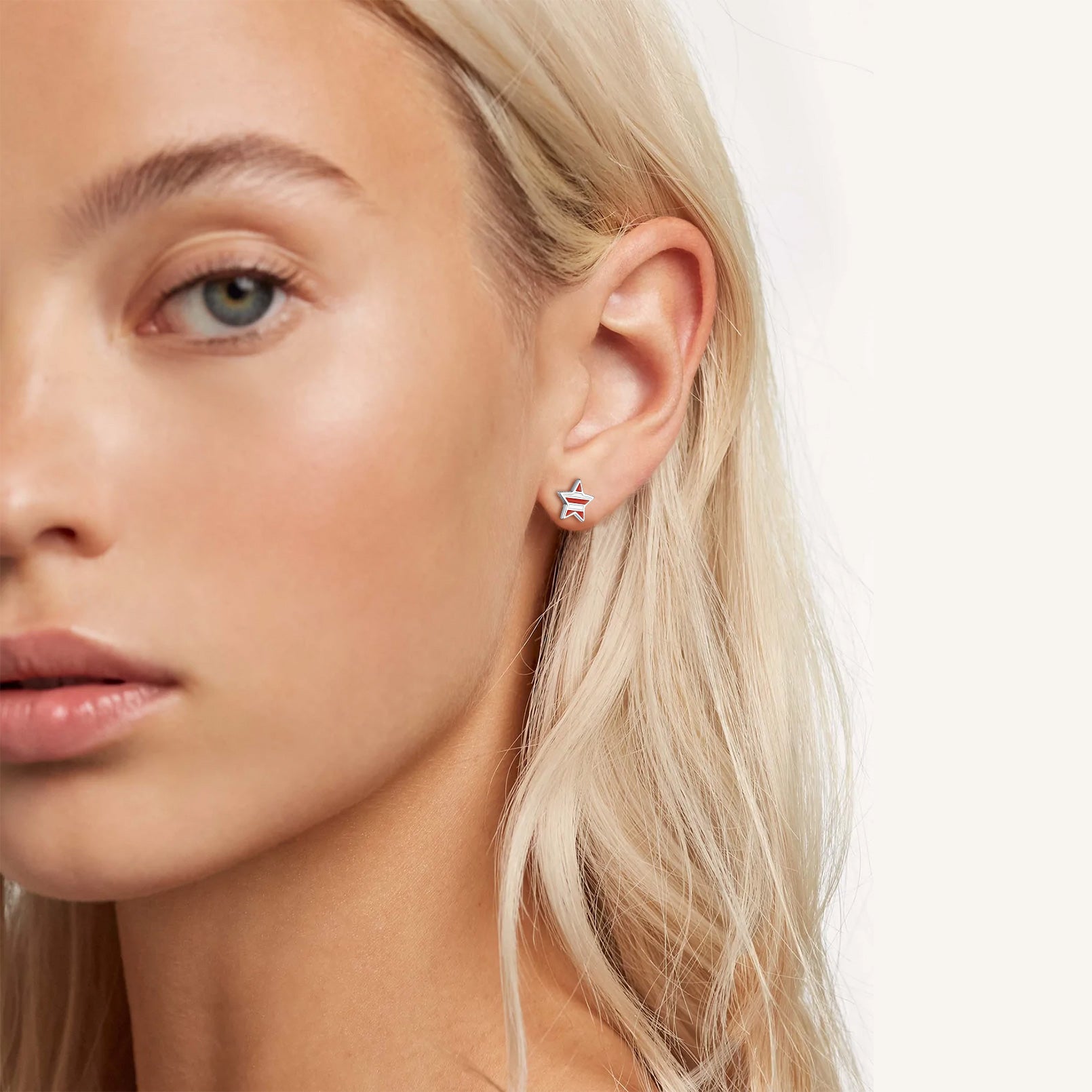 4th of July American Flag Stud Earrings for Men