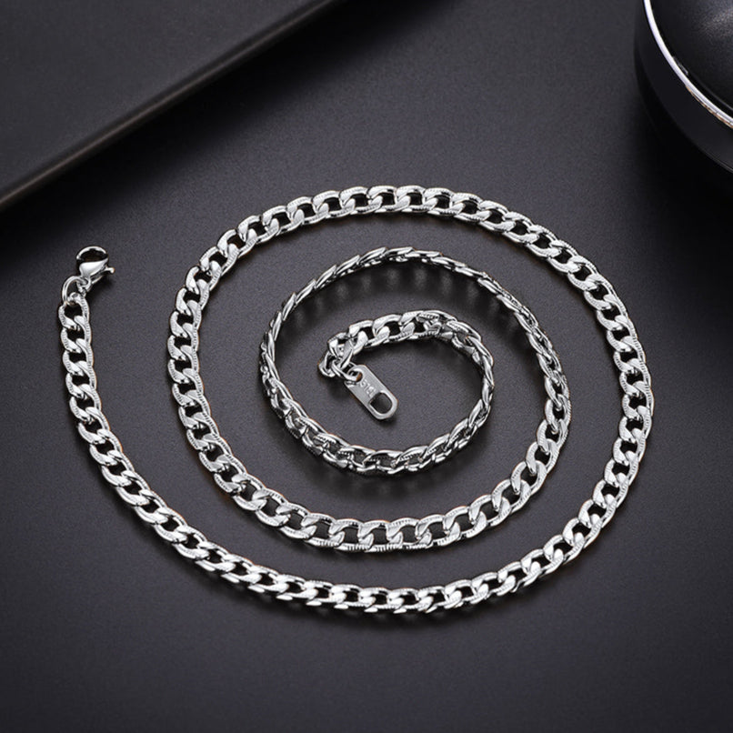 5MM Stainless Steel Cuban Chain Link Necklace for Men Women FaithHeart Jewelry