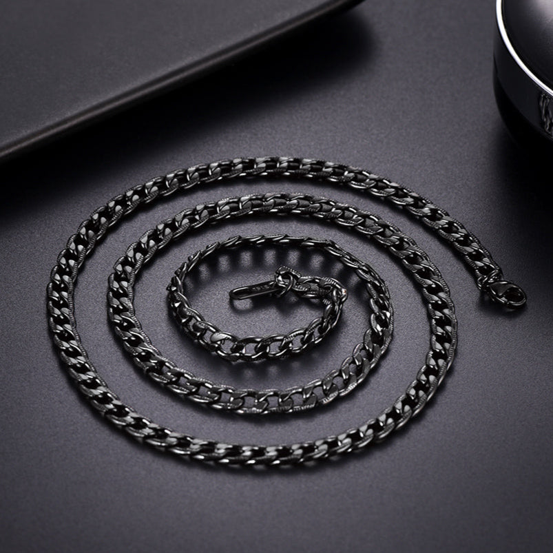 5MM Stainless Steel Cuban Chain Link Necklace for Men Women FaithHeart Jewelry