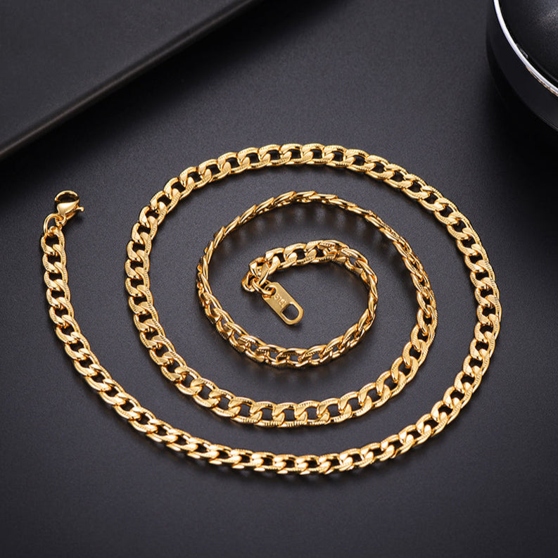 5MM Stainless Steel Cuban Chain Link Necklace for Men Women FaithHeart Jewelry