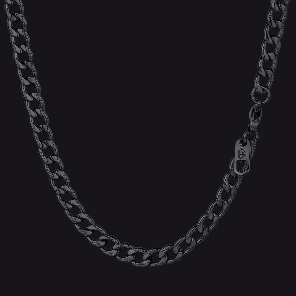 5MM Black Cuban Chain Hip Hop Jewelry
