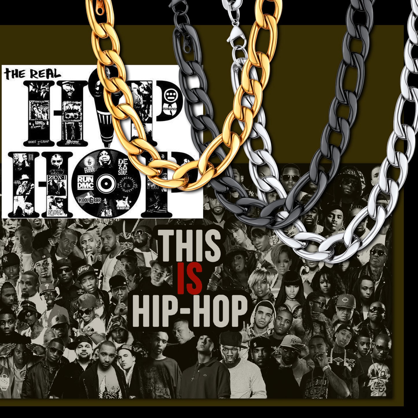12mm Figaro Chain Necklace for Men for Men