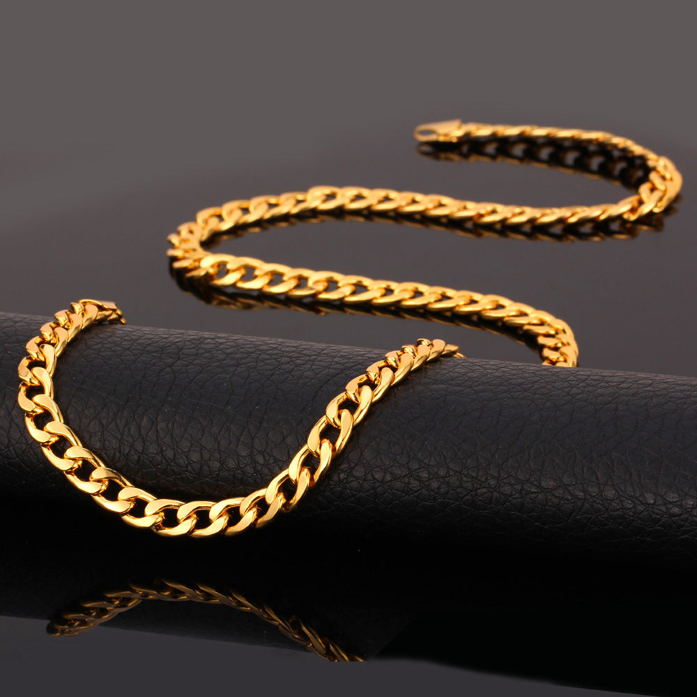 7MM Cuban Chain Link Necklace for Men Women FaithHeart Jewelry