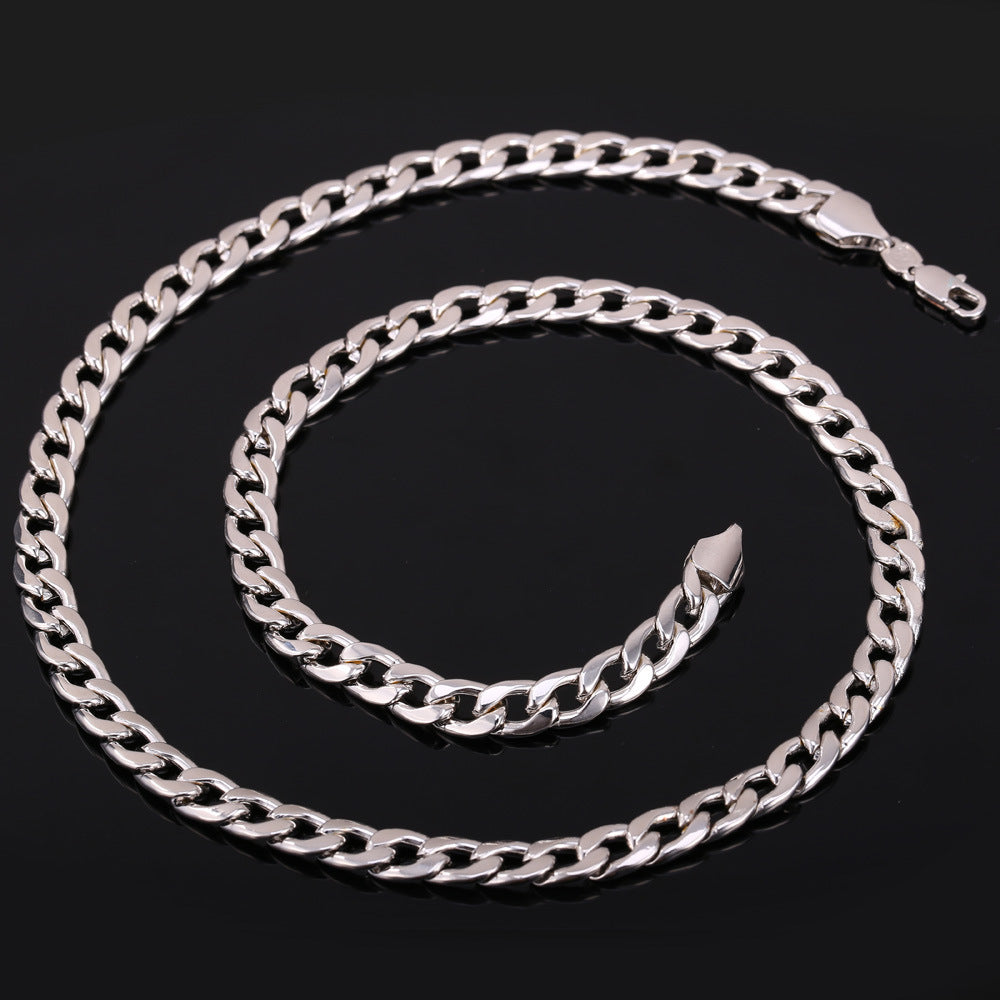 7MM Cuban Chain Link Necklace for Men Women FaithHeart Jewelry