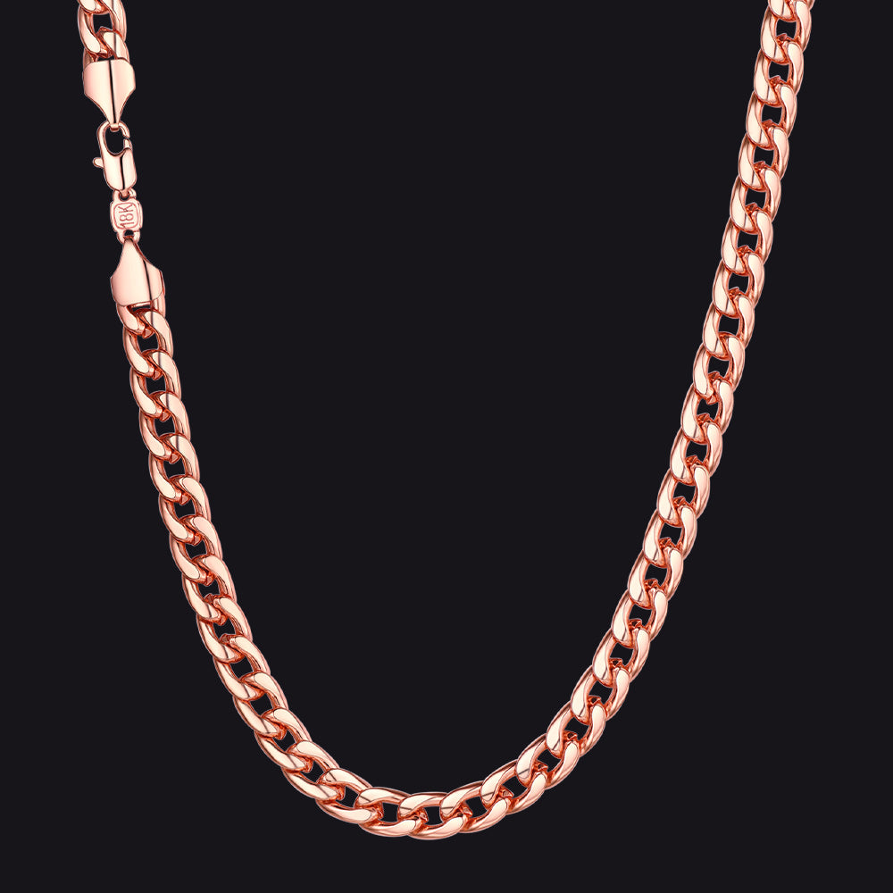 7MM Cuban Chain Link Necklace for Men Women