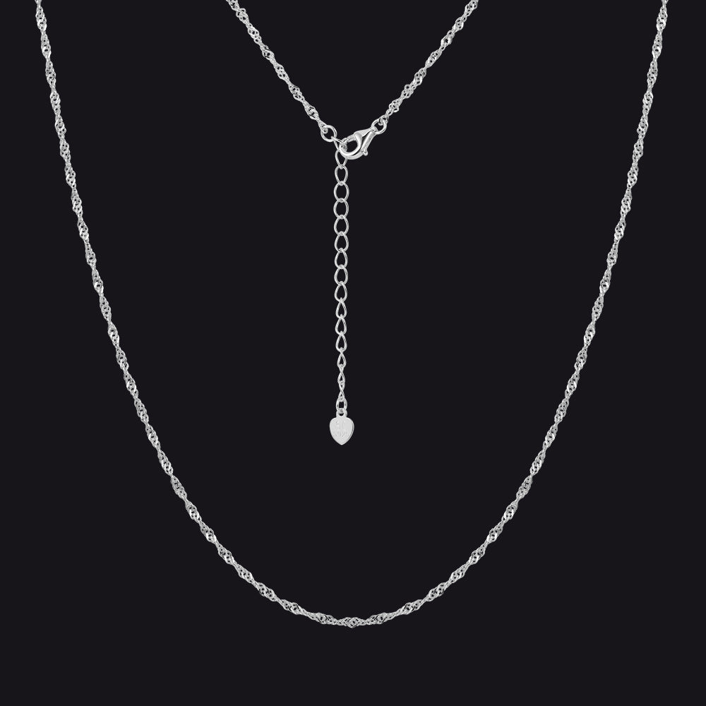 925 Sterling Silver 1.6mm Slim Chains Necklace for Women Men