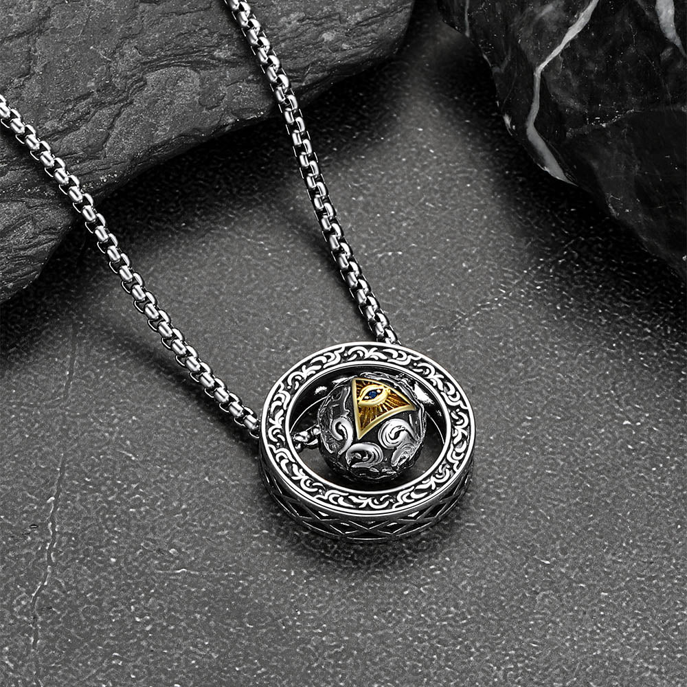 All-Seeing Eye Necklace Talisman Bead Protection Jewelry for Men