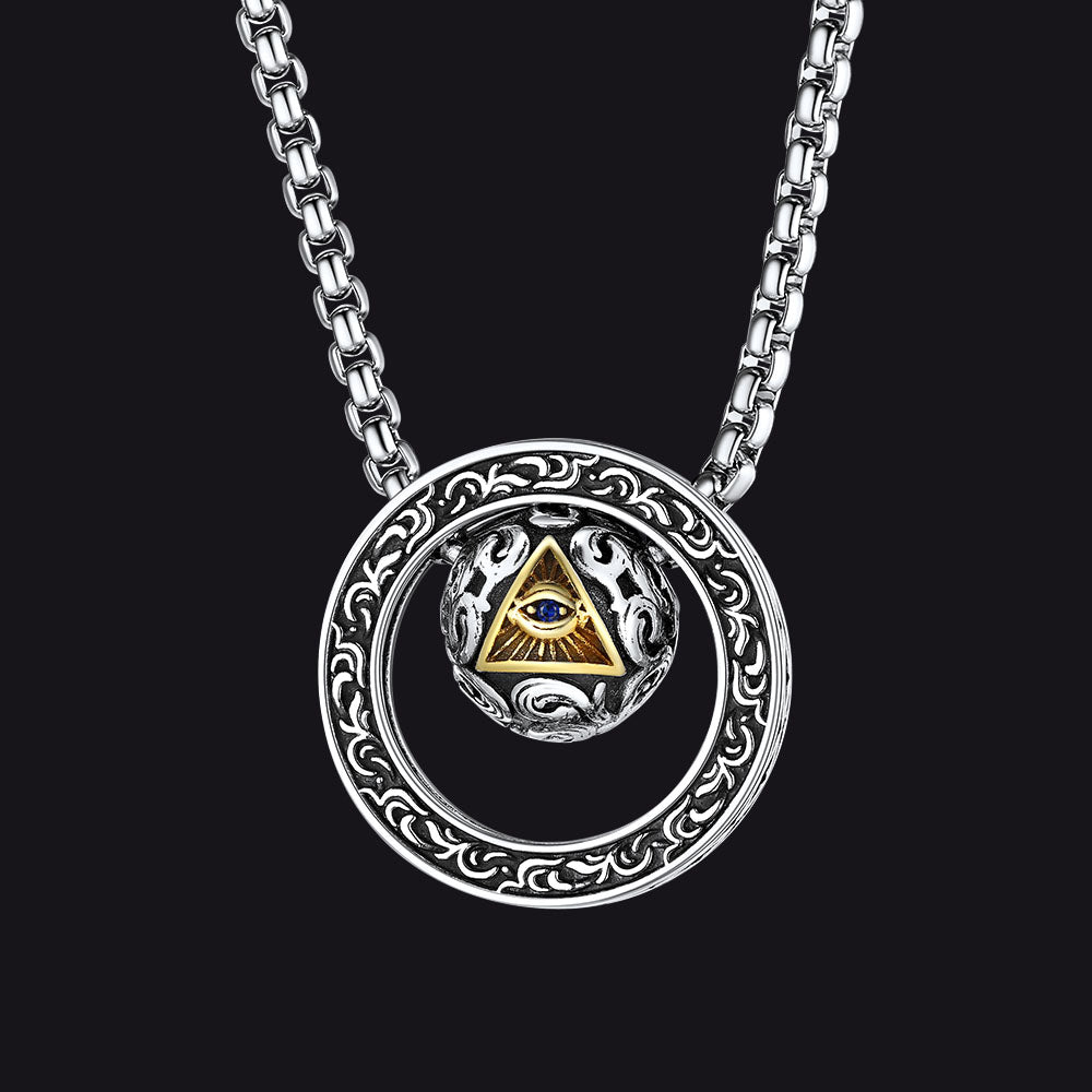 All-Seeing Eye Evil Eye Necklace for Men