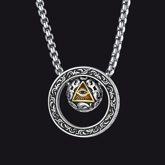 All-Seeing Eye Evil Eye Necklace for Menimg