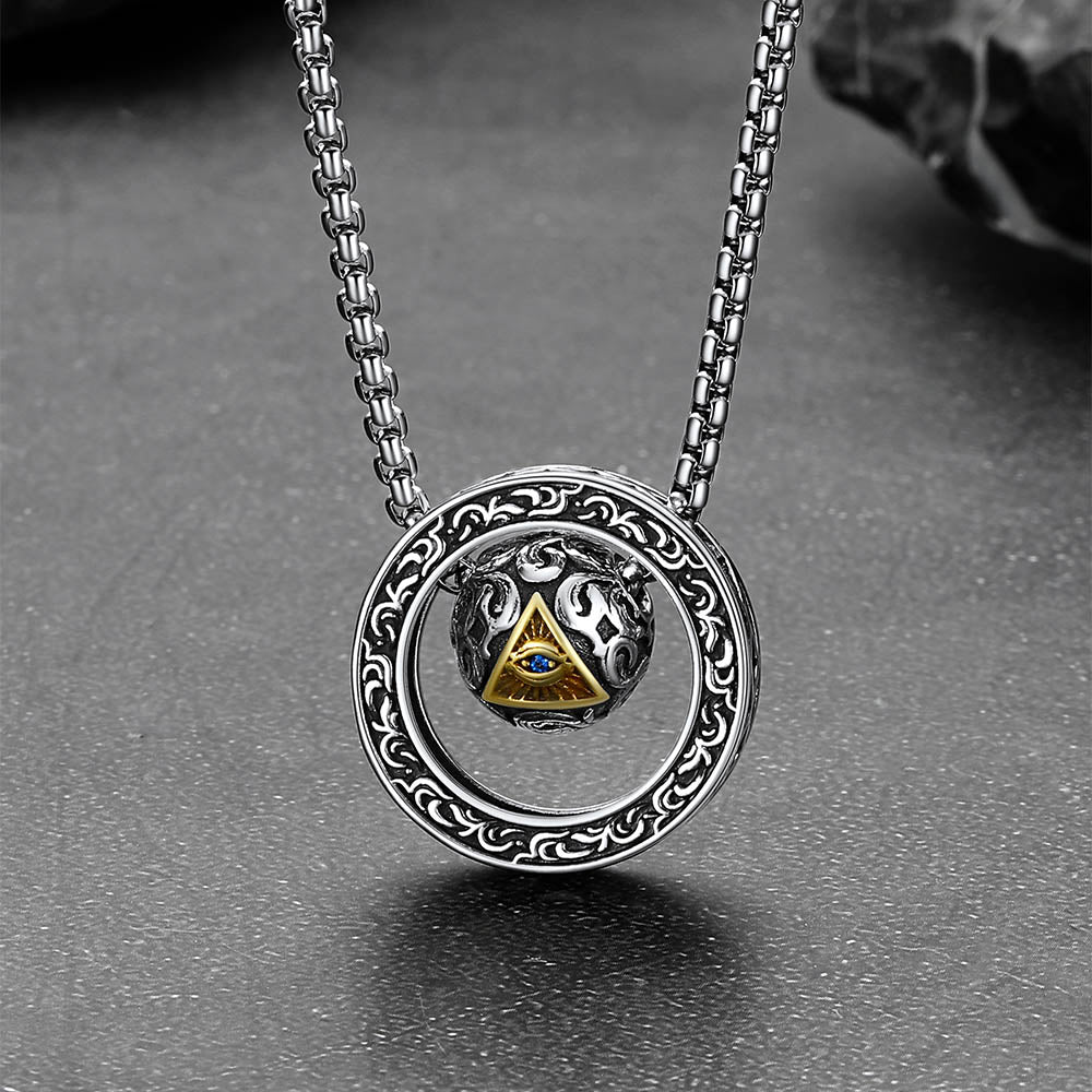 All-Seeing Eye Necklace Talisman Bead Protection Jewelry for Men
