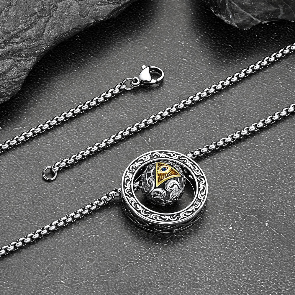 All-Seeing Eye Necklace Talisman Bead Protection Jewelry for Men