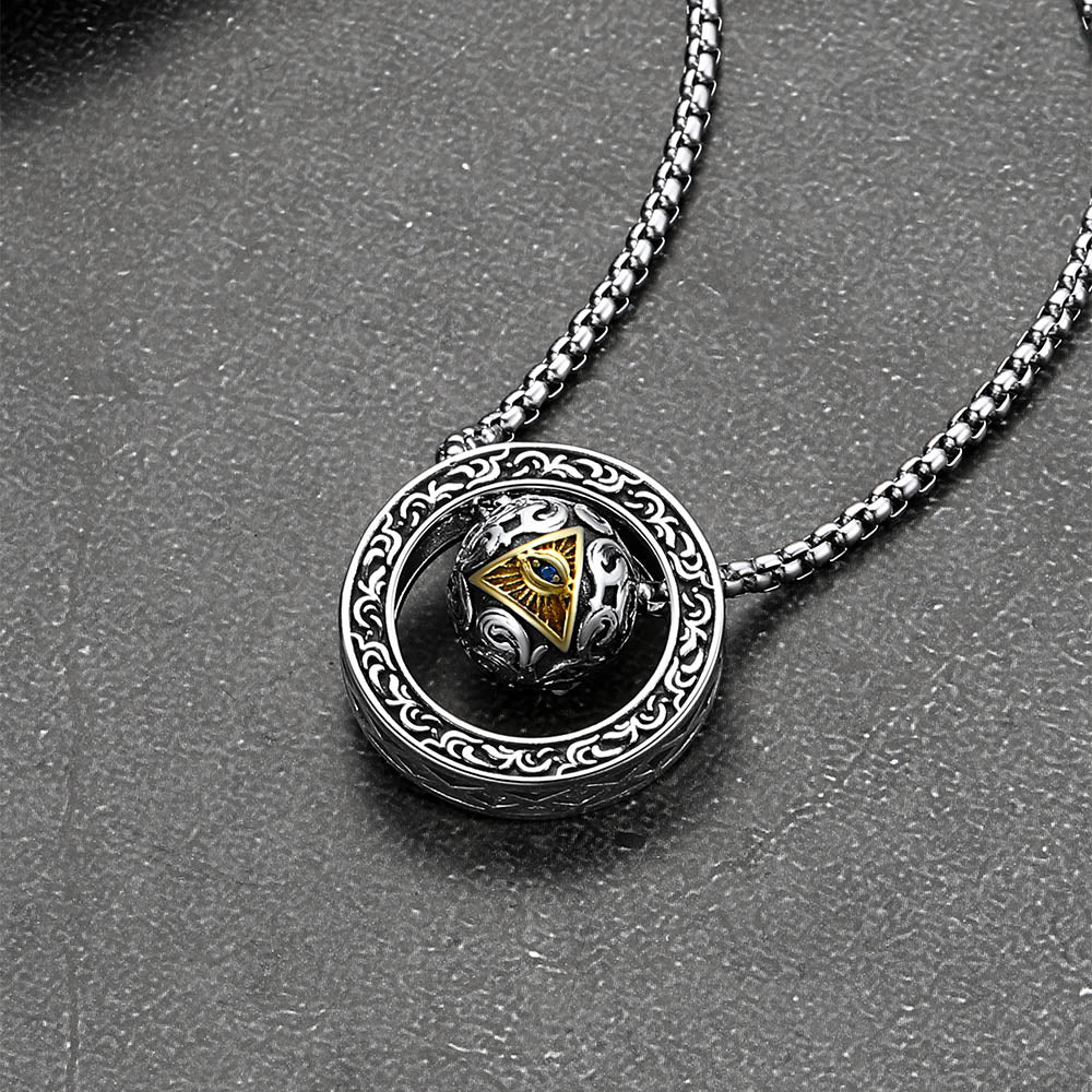 All-Seeing Eye Necklace Talisman Bead Protection Jewelry for Men