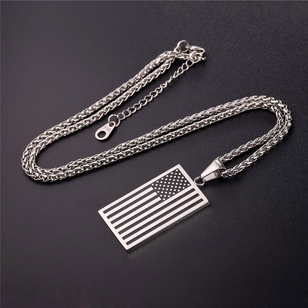 American Flag Pendant For Men