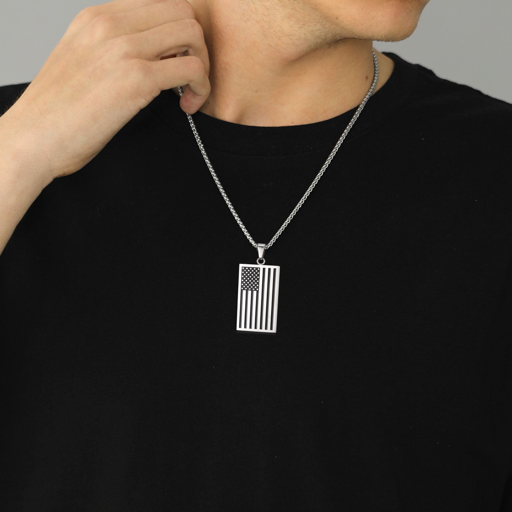 American Flag Pendant For Men