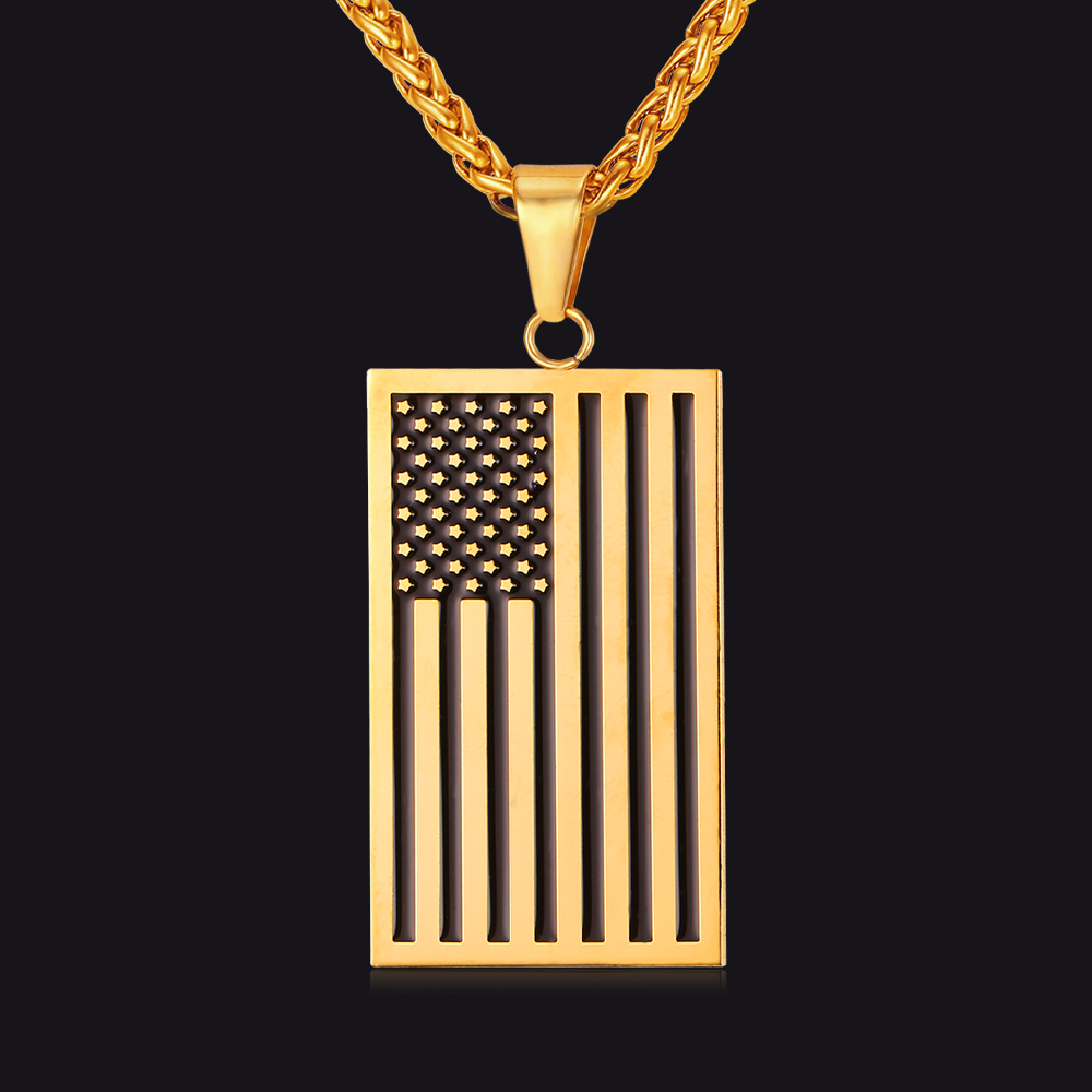 American Flag Pendant For Men