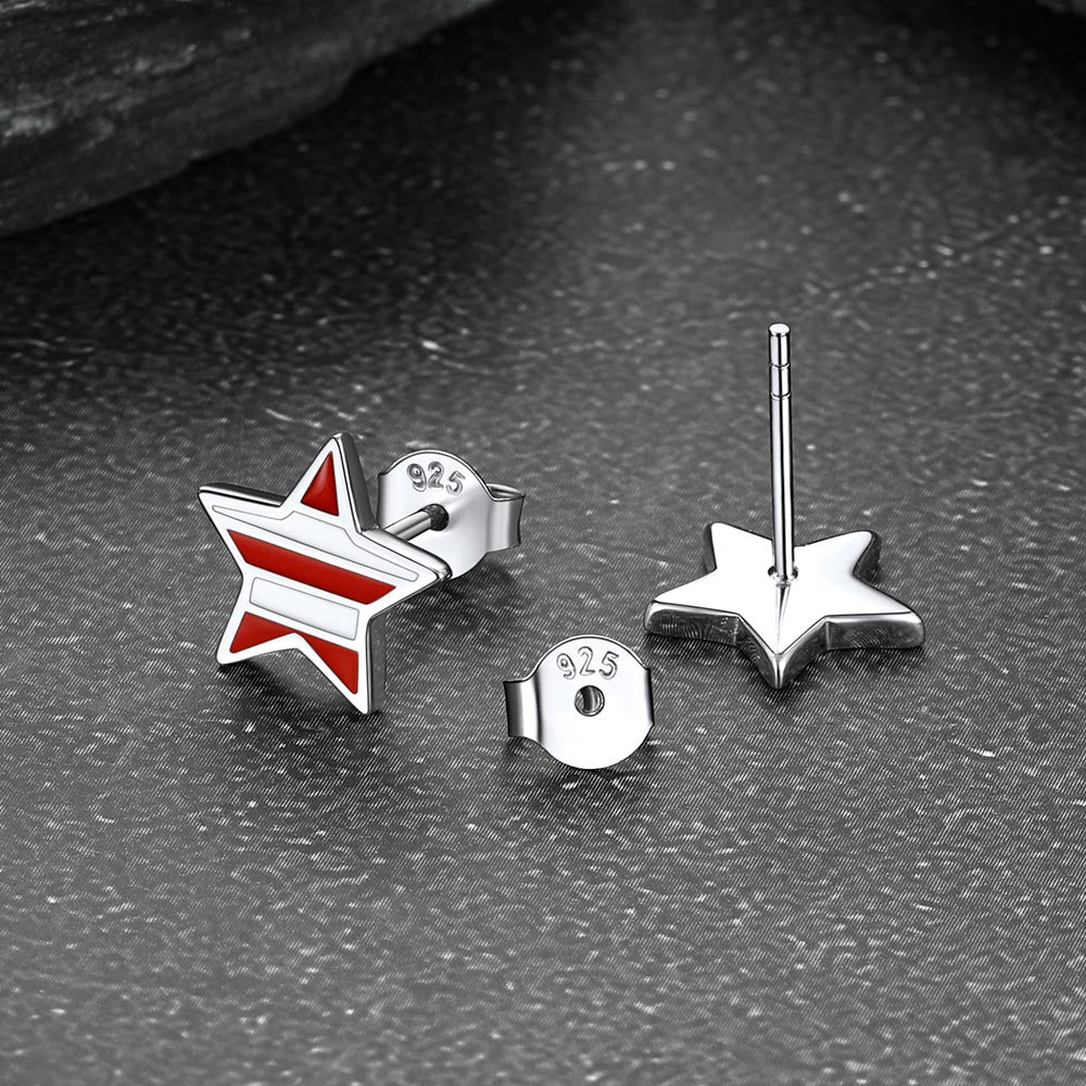 4th of July American Flag Stud Earrings for Men