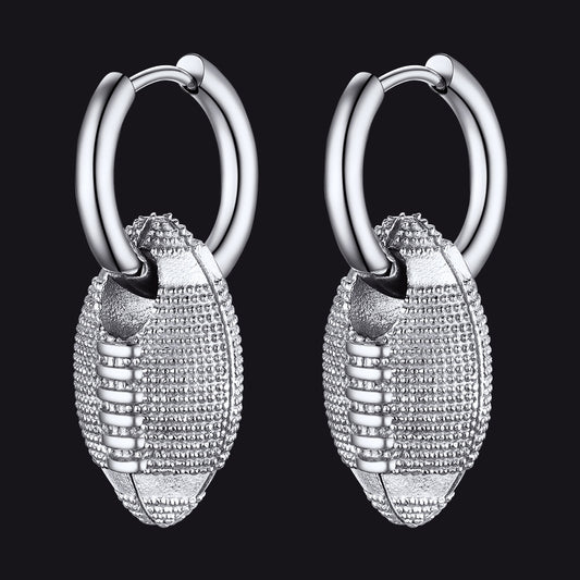 FaithHeart American Football Dangle Hoop Earrings for Men FaithHeartimg