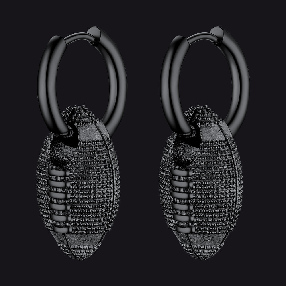 FaithHeart American Football Dangle Hoop Earrings for Men FaithHeart