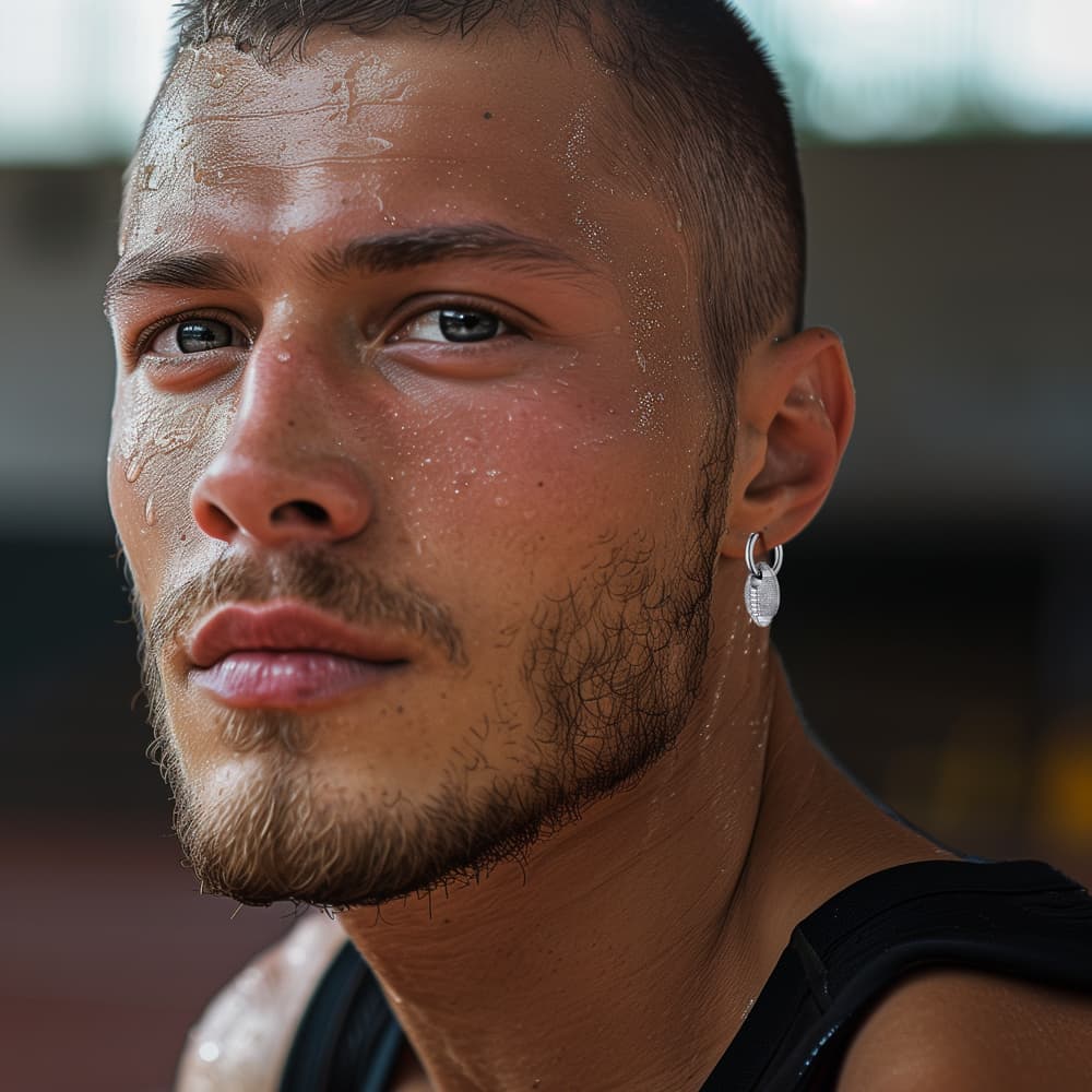 FaithHeart American Football Dangle Hoop Earrings for Men FaithHeart